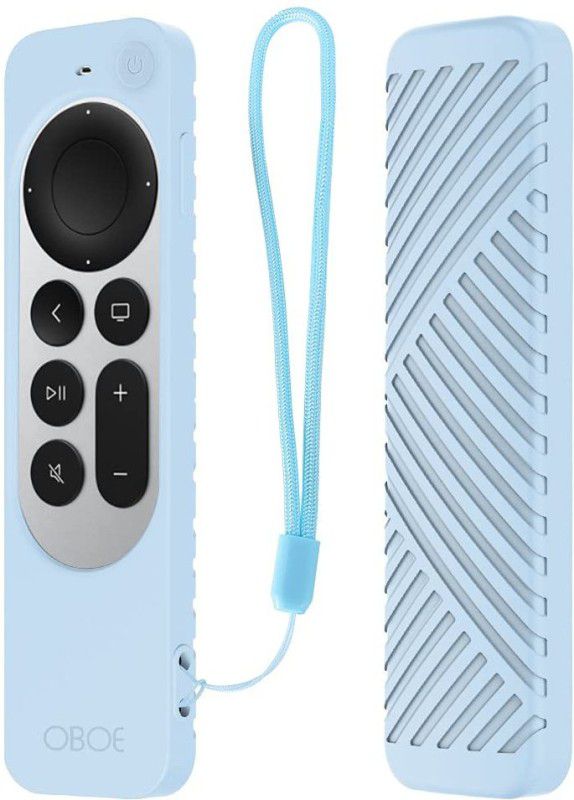 Oboe Front & Back Case for Apple TV 4k 2nd Generation Remote  (Blue, Shock Proof, Silicon, Pack of: 1)