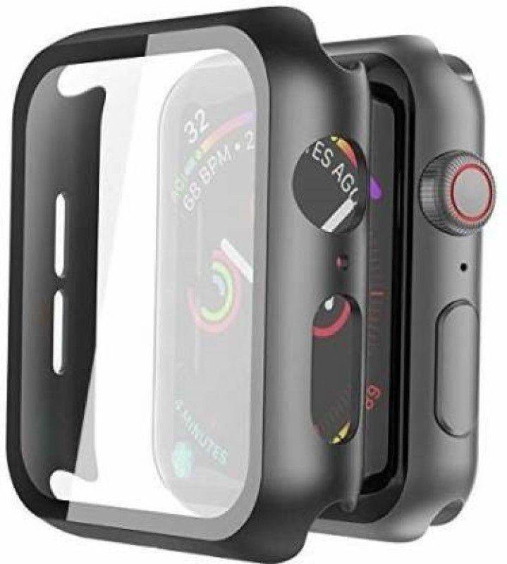 JBJ Bumper Case for Apple iwatch 44mm Series 5 Hard Bumper With Built-in Tempered Glass Watch Case Defense Edge  (Black, Transparent, Grip Case, Pack of: 1)