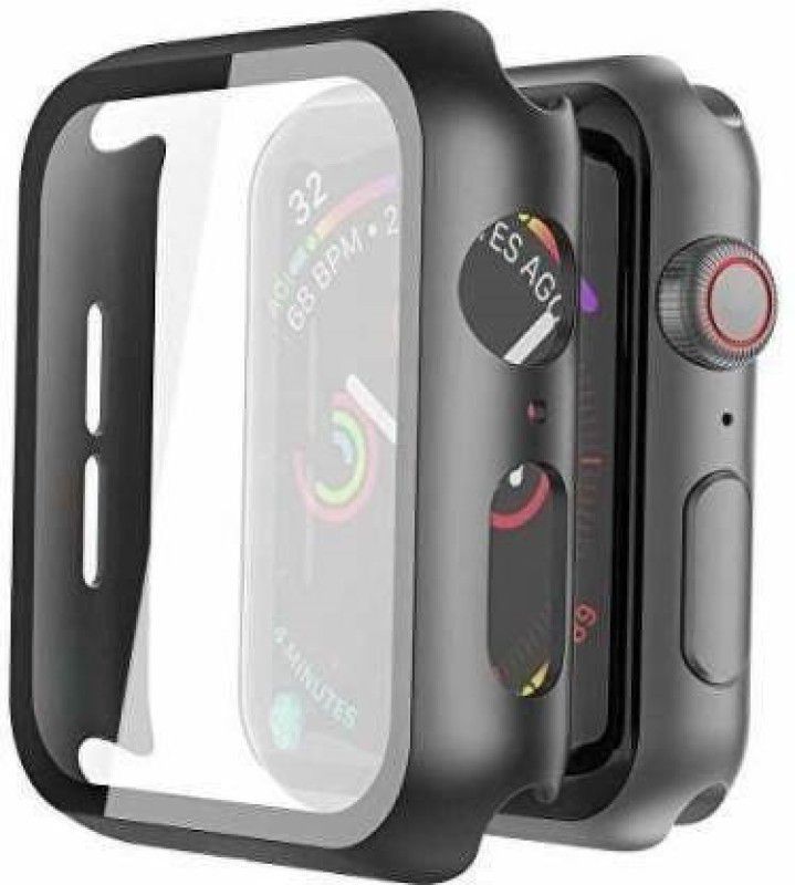 JBJ Bumper Case for Apple iwatch 44mm Series 3 Hard Bumper With Built-in Tempered Glass Watch Case Defense Edge  (Black, Transparent, Grip Case, Pack of: 1)