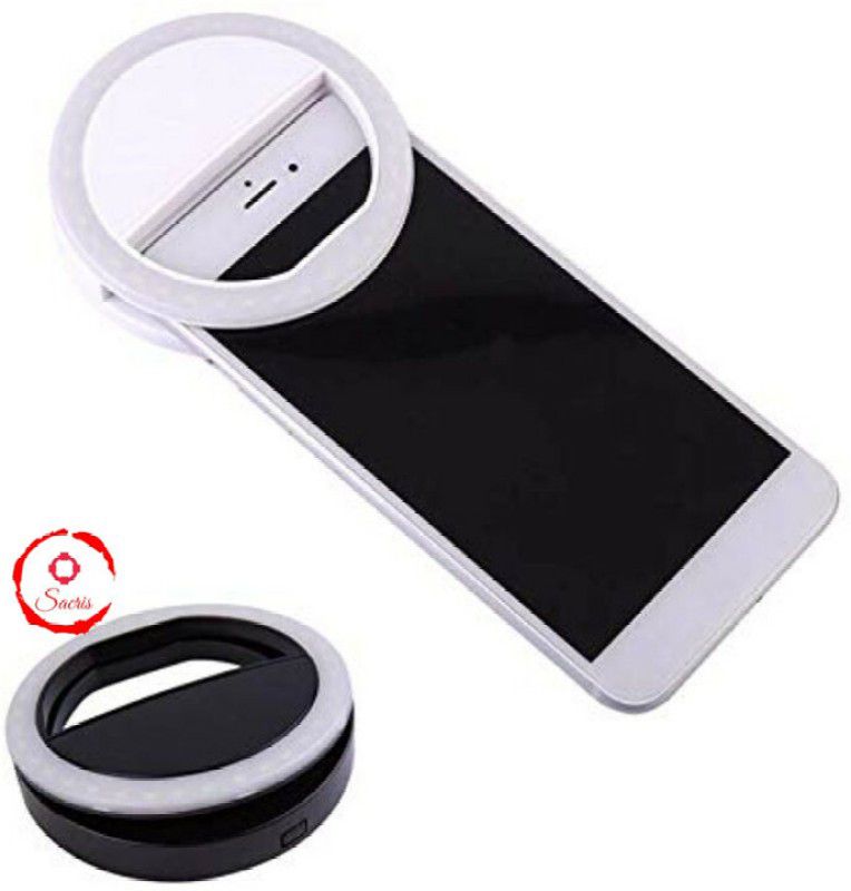 SACRIS Best Collection Rechargeable Mini LED Selfie Lamp Ring Light S-01 Ring Flash  (Multicolor)