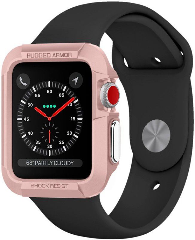 Spigen Rugged Armor Bumper Case for Apple Watch 1 / 2 / 3 (38mm)  (Pink, Rugged Armor, Pack of: 1)