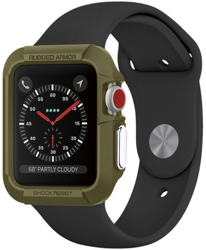 Spigen Rugged Armor Bumper Case for Apple Watch 1 / 2 / 3 (42mm)  (Green, Rugged Armor, Pack of: 1)