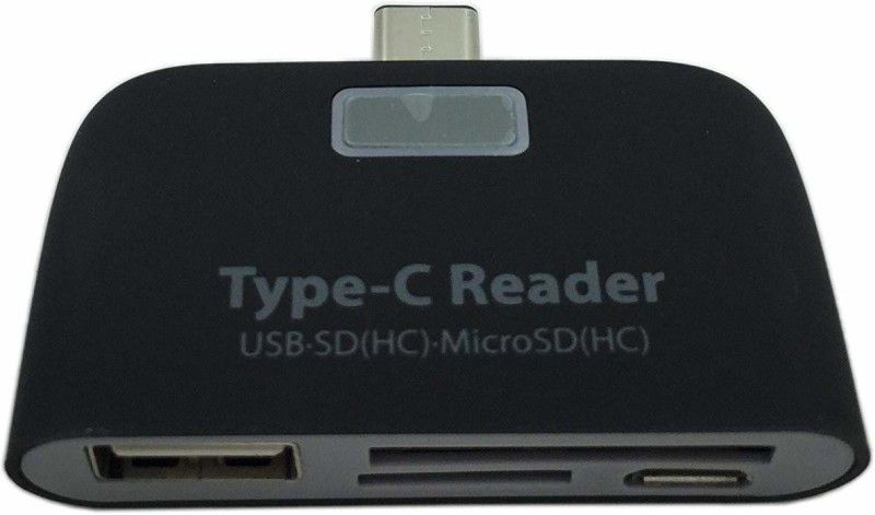 WONDERWORLD ® Type C Card Reader Connection Kit USB OTG Hub Adapter High Speed™-Type-005 Card Reader  (Jet Black - 96)