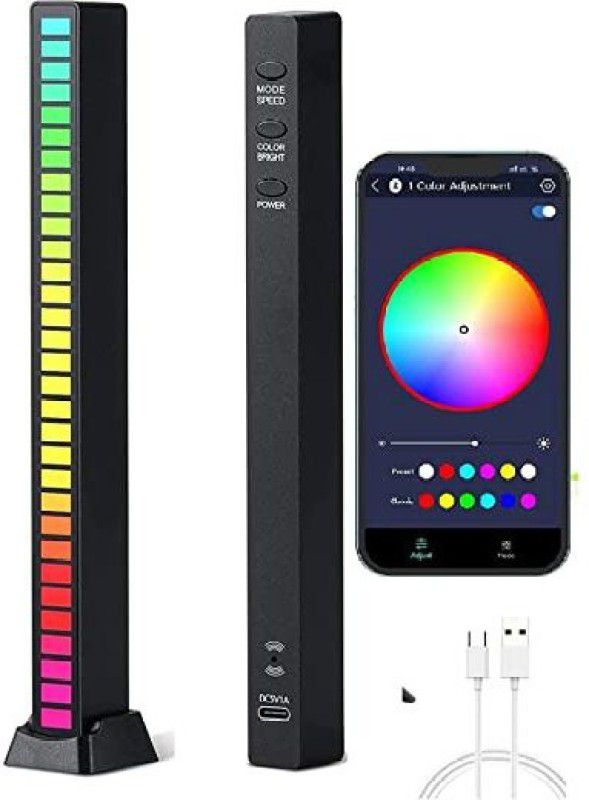 DawnRays 32-Bit Wireless Sound Activated RGB Light Voice Pickup Rhythm Indicator Ambient LED Music Light Colourful Spectrum Light for Car DJ Studio Led Light  (Multicolor)