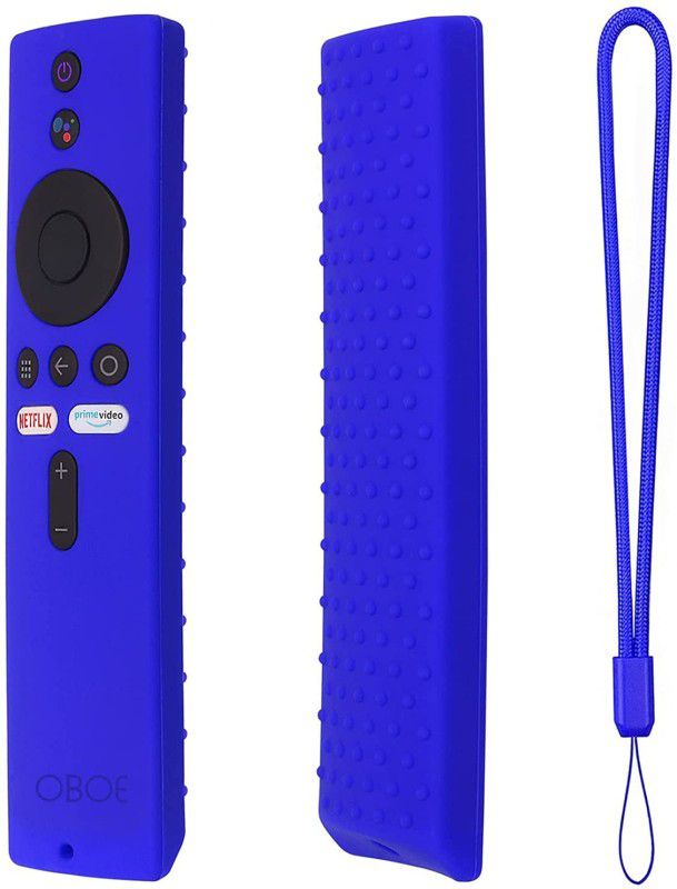 Oboe Front & Back Case for Xiaomi Mi TV Remote Netflix/Amazon Model 4X (65,55,50,43 inch) 4A(40 inch) Cover  (Blue, Shock Proof, Silicon, Pack of: 1)