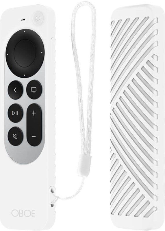 Oboe Front & Back Case for Apple TV 4k 2nd Generation Remote  (White, Shock Proof, Silicon, Pack of: 1)
