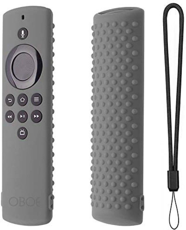 Oboe Front & Back Case for Fire TV Stick Lite Alexa Voice Remote Full Wrap Washable Anti-Lost Remote Cover with Loop  (Grey, Shock Proof, Silicon, Pack of: 1)