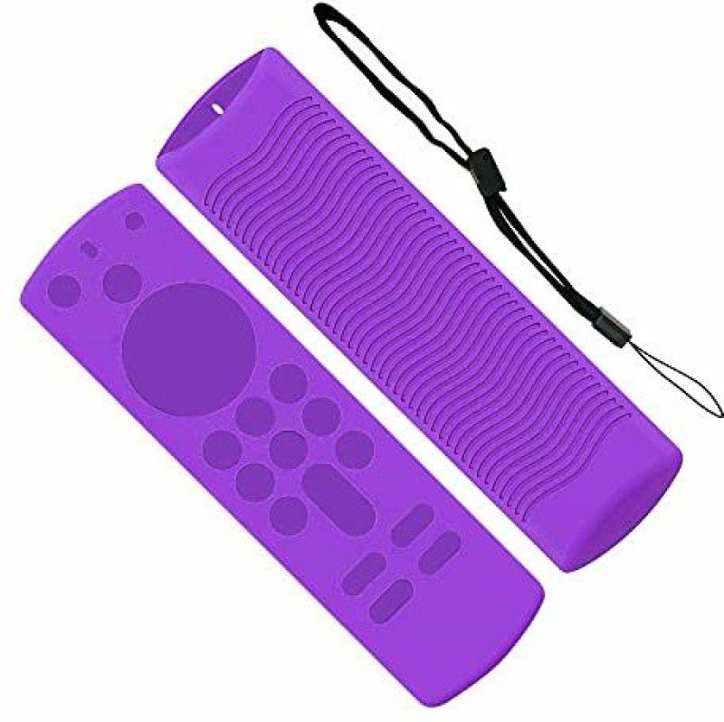 J Front & Back Case for Glow Cover Compatible with Fire Tv Stick Alexa Voice Remote Cover Red (3rd Gen)2021 Purple  (Blue, Silicon)
