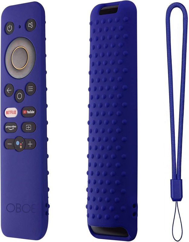 Oboe Front & Back Case for REALME Smart LED TV Remote Full Wrap Protective Washable Anti-Lost Remote Cover with Loop 1  (Blue, Shock Proof, Silicon, Pack of: 1)