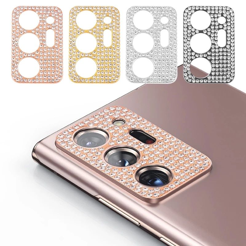Bling Glitter Diamond Mobile Phone Camera Lens Protector for Samsung Galaxy S20 S21 Plus Note 20 Ultra 3D Lens Sticker Cover