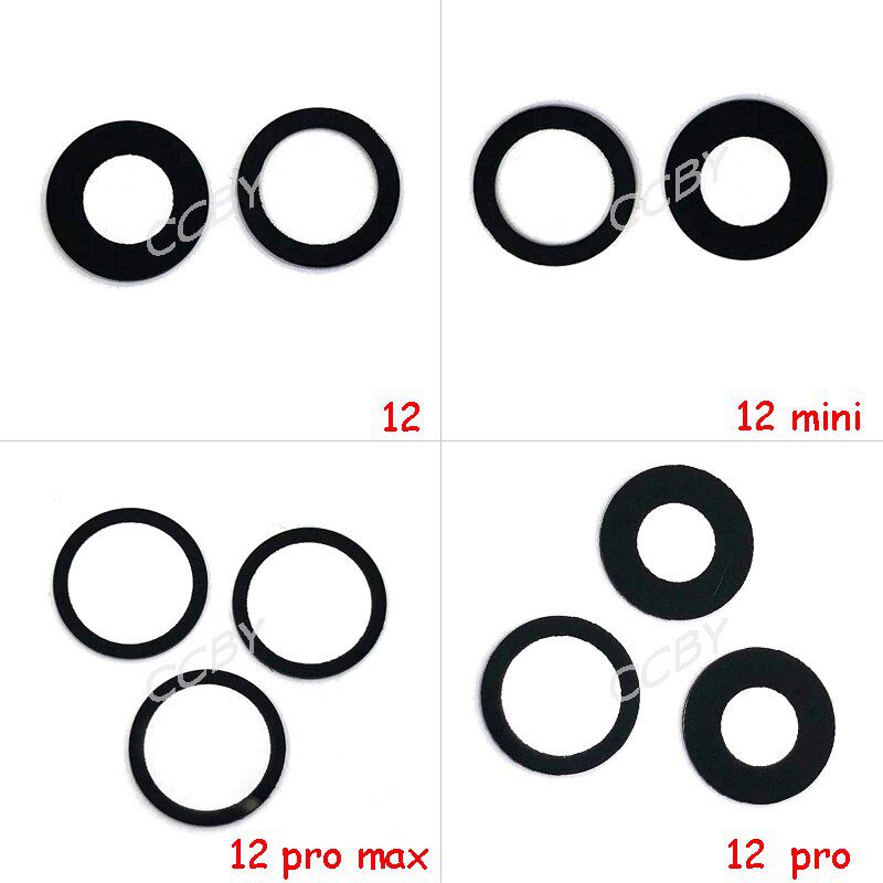 10pcs Camera Glass Lens For iphone 11 12 Pro Max Mini Rear Bcak Camera Glass Cover With Adhesive Sticker
