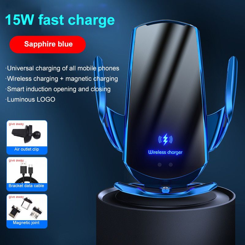 Auto Sensor 15W Qi Car Wireless Charger for iPhone 12 11 XS XR X 8 Samsung S20 S10 Magnetic USB Infrared Car Phone Charger
