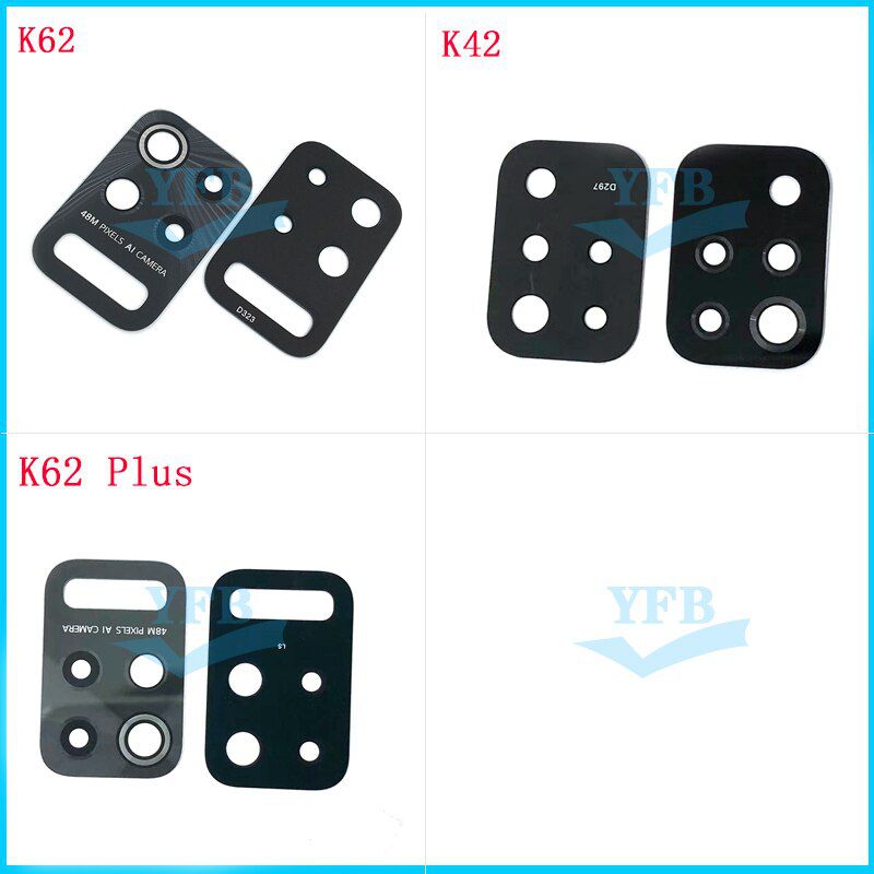 20PCS For LG K10 2017 K41S K51S K61S K42 K62 Plus Back Rear Camera Glass Lens With Adhesive Replacement Parts