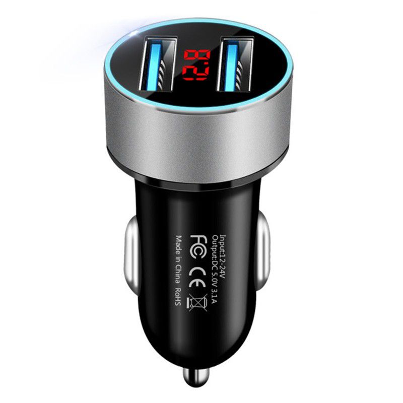 5V/3.1A Digital Display Car Chargers DC 12V-24V Dual USB Fast Charge Phone,Driving Recorder,Camera Charger
