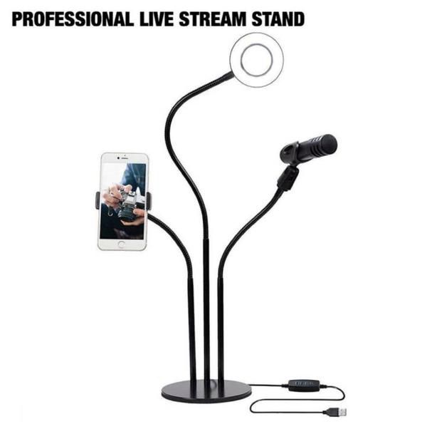 Professional Desktop 3 in 1 Live Stream Live Stream / LED Camera Light / Night Selfie Kit Desk