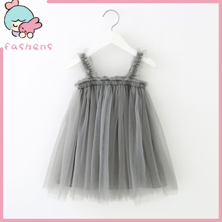 1-7 Years Old Baby Skirt Sleeveless Skin Friendly Mesh Design Girls Tutu Dress for Birthday Party