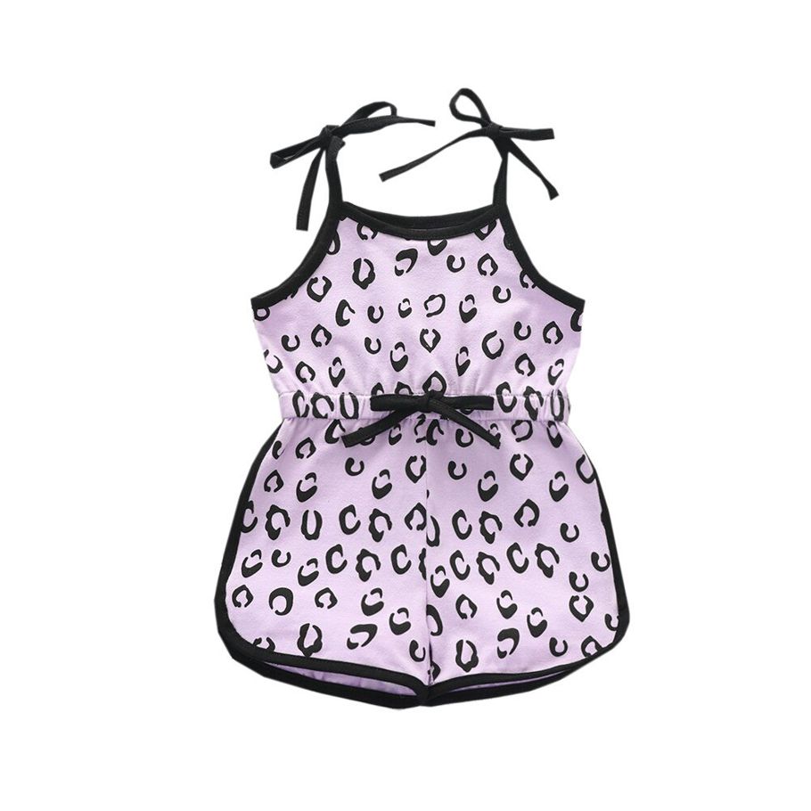 0-24M Newborn Baby Girls Boys Leopard Rompers One Piece Outfits Sleeveless Print Jumpsuits 3 Colors