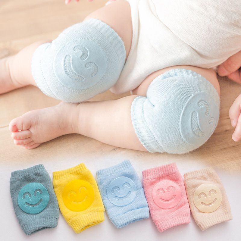 Baby knee pad for baby safety anti slip cotton smile emoji knee pad for cute crawling