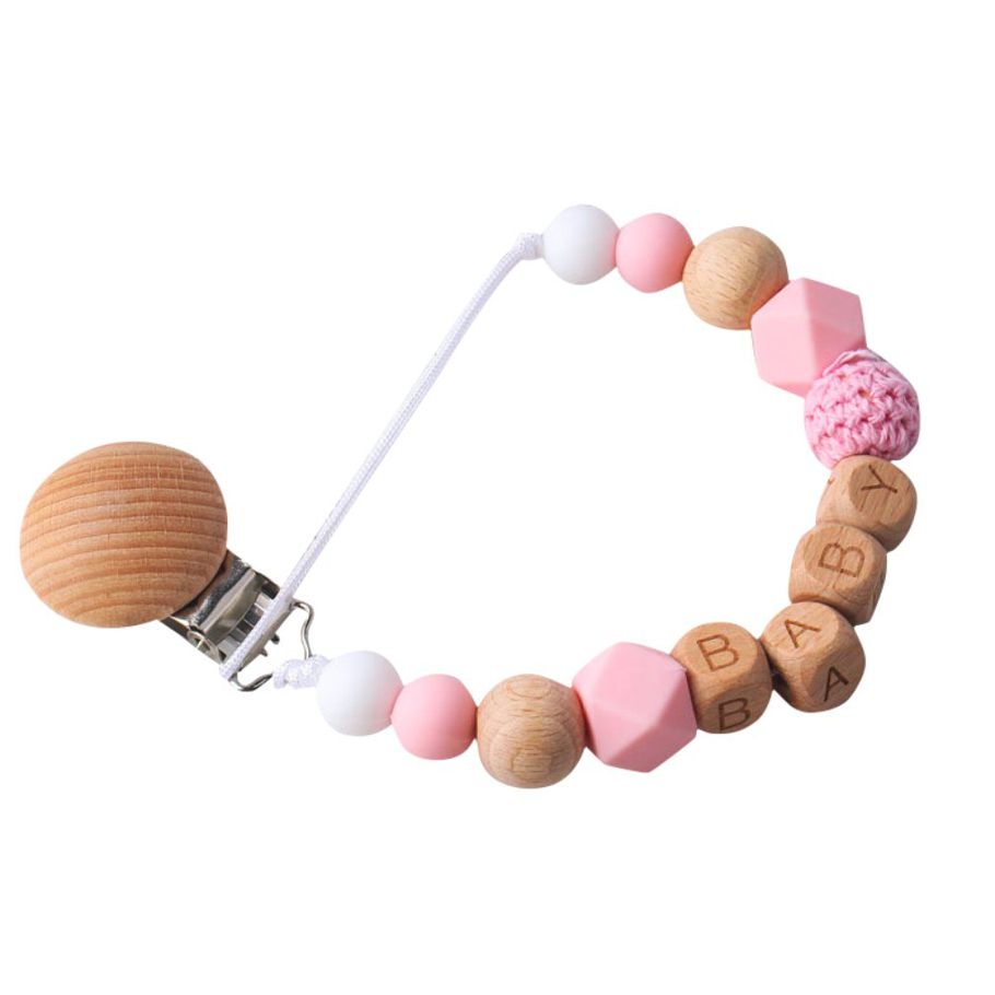 Pacifier Clip Infant Teether Silicone Teething Beads Bracelet Chewing Bracelet