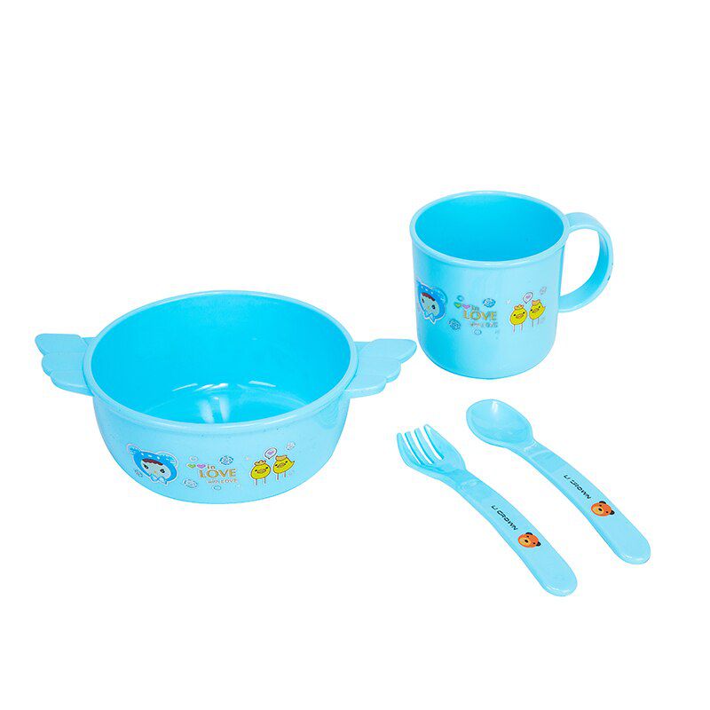 Baby Feeding Dishes Set Bowl Plate Forks Spoon Cup Children's Tableware Microwave Dinnerware Feeding Set For Kids Dishes Plate