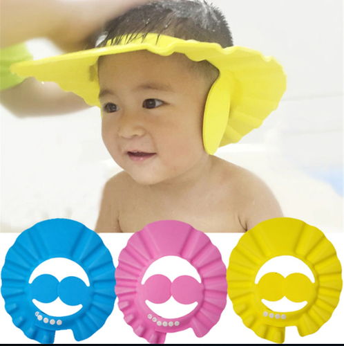 Baby Shower Cap with Ear Protection Bath Caps Adjustable Soft Shampoo Bathing Hat Cap for Kids Toddler - 1 PCS