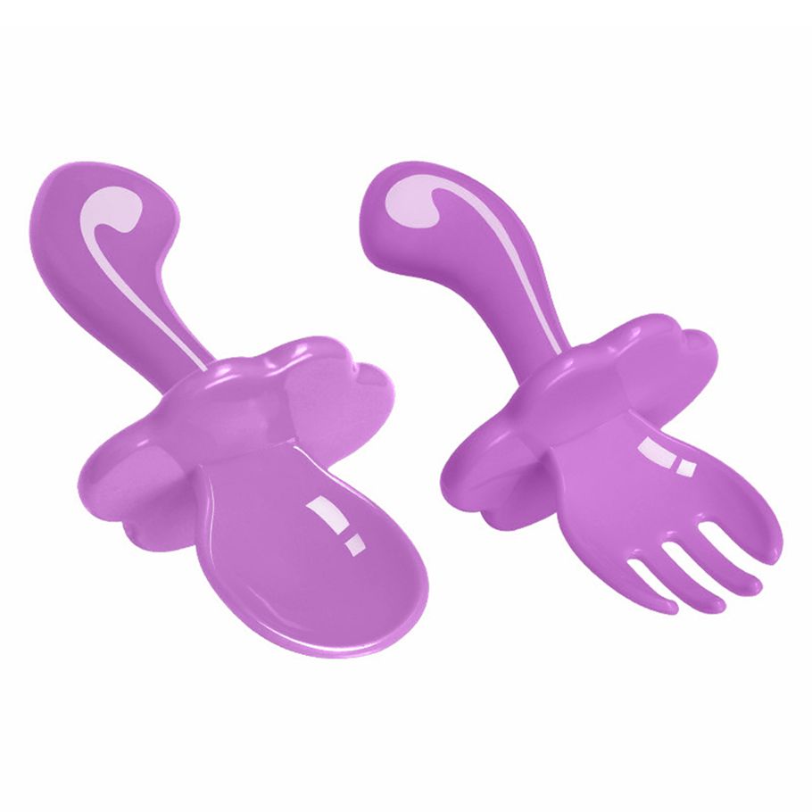 Candy Color Cloud Design Baby Training Spoon Fork Set Newborn Safety Tableware