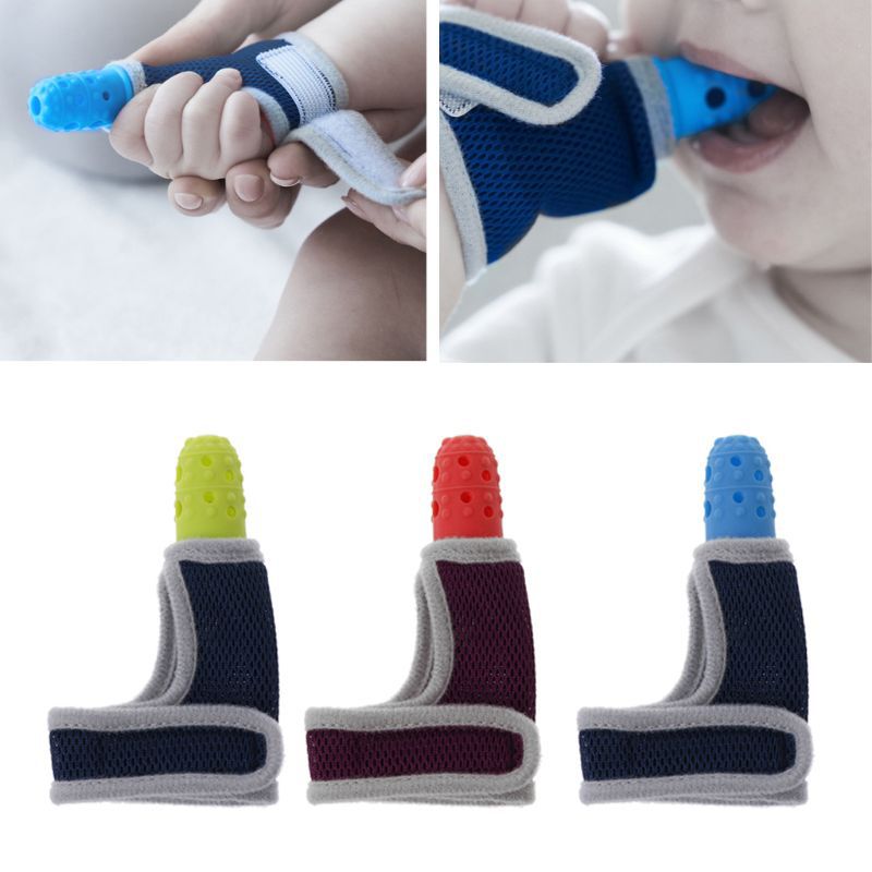 Baby Child Finger Guard Stop Thumb Sucking Wrist Band Baby Nursing Mittens Teether Pacifier Newborn Dental Care
