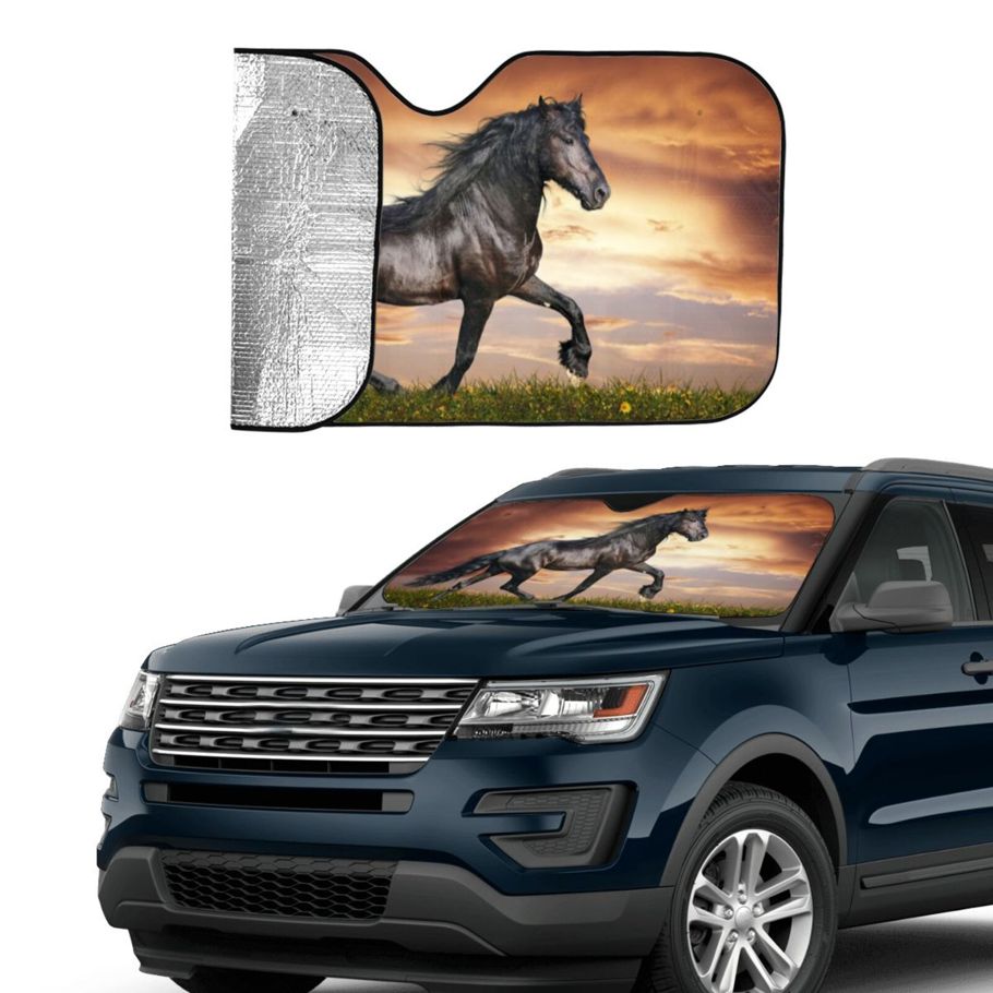 3d Custom Print  Design Cool Horse High Car Seat Cover Universal Auto Seats Covers Interior WINDSHIELD PROTECTOR-M