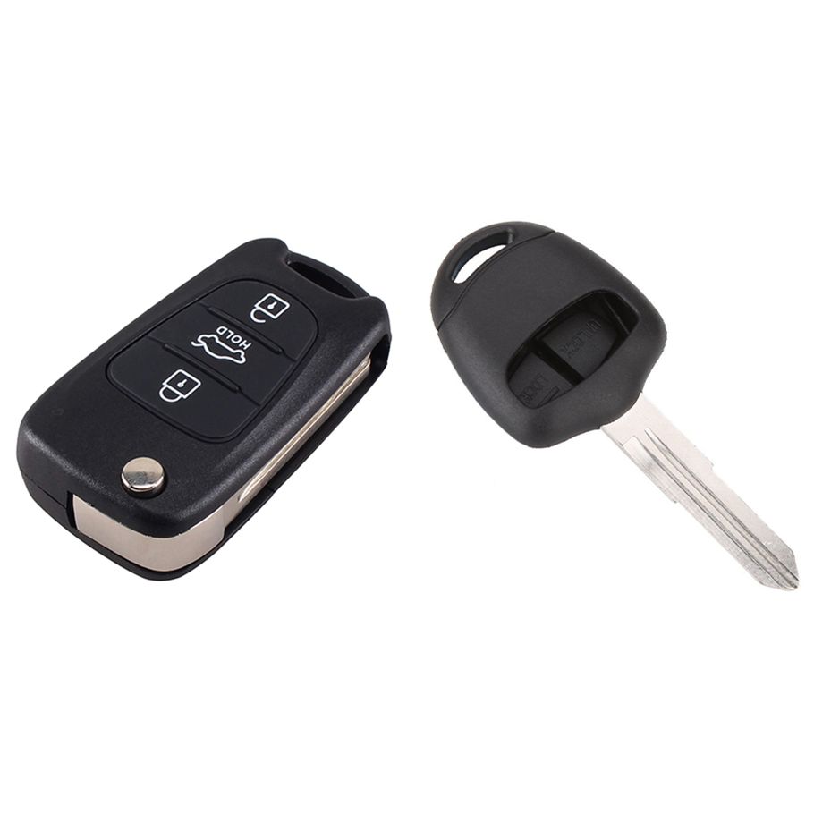 Replacement 2 Buttons Keyless Entry Remote Car Key Fob Shell Case with 3 Buttons Flip Folding Remote Key Shell Case