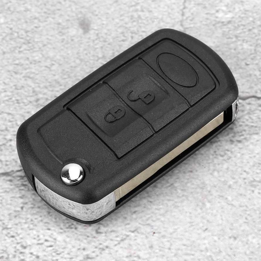 Key Fob Case, 3 Button Car Remote Folding Flip Key Fob Case Blade Cover Shell Fit for Land Rover Discovery