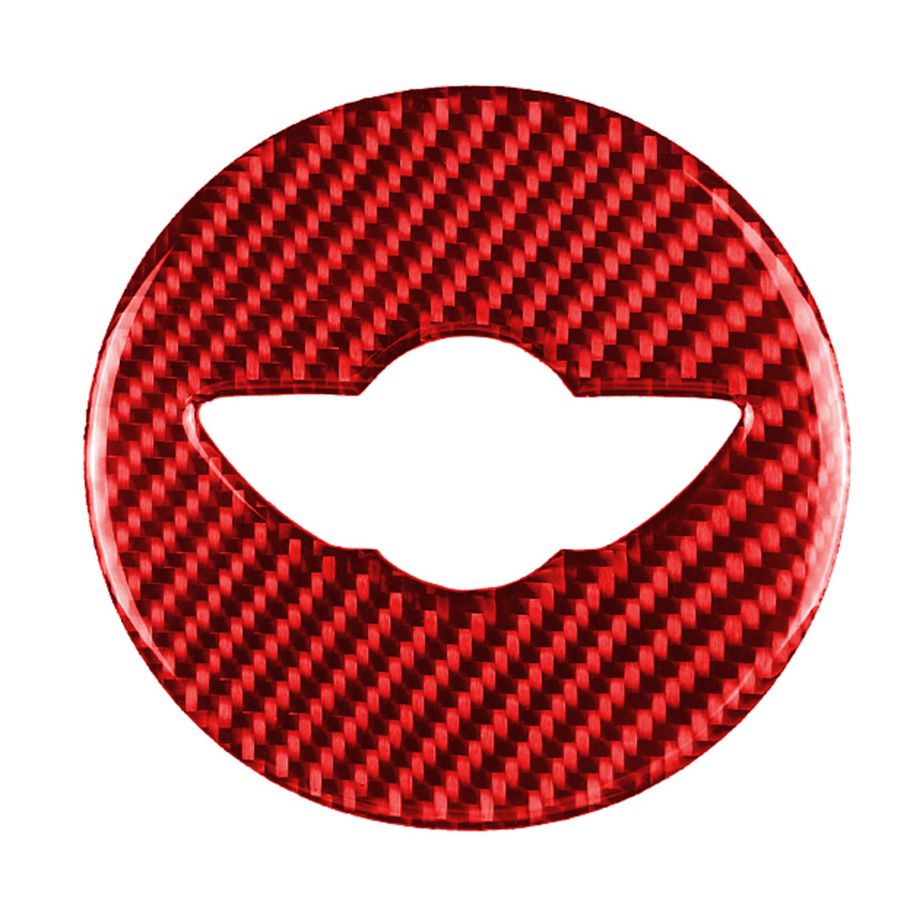 Car Carbon Fiber Steering Wheel Logo Decorative Sticker for BMW Mini Cooper Countryman F60 F55 F56, Left and Right Drive Universal