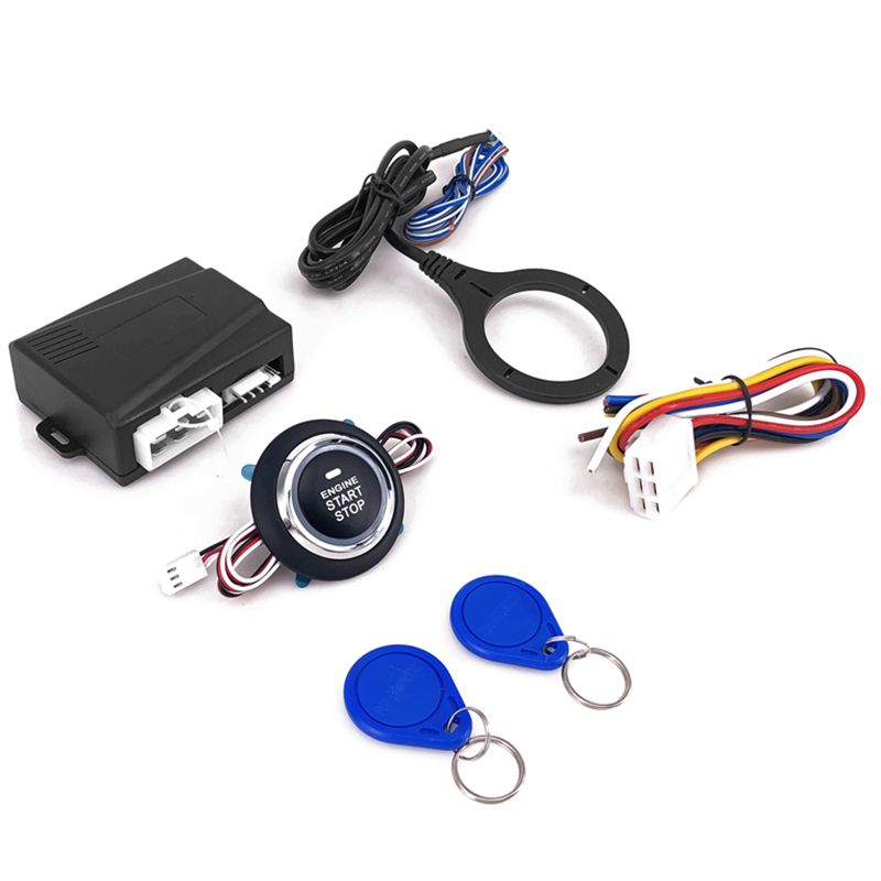 Smart RFID Car Alarm System Push Engine Start Stop Button Lock Ignition Immobilizer with Remote Keyless Go Entry System