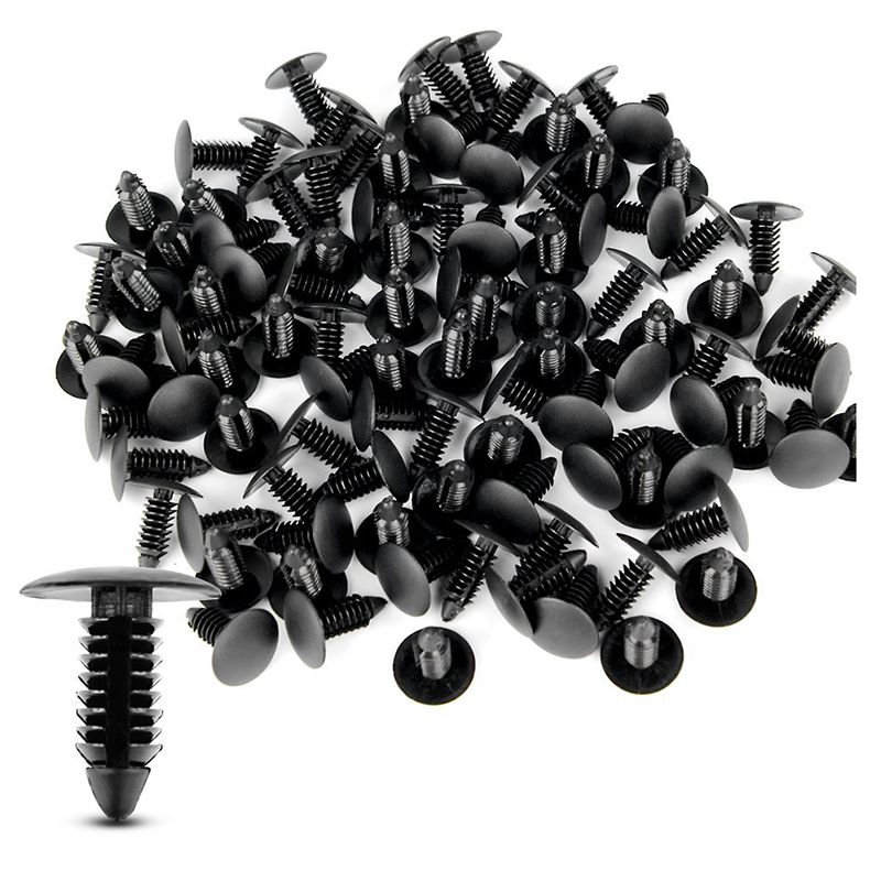 100x Plastic Bumper Fastener Rivet Clips Automotive Furniture Assembly Expansion Screws Kit Auto Body Clips Black