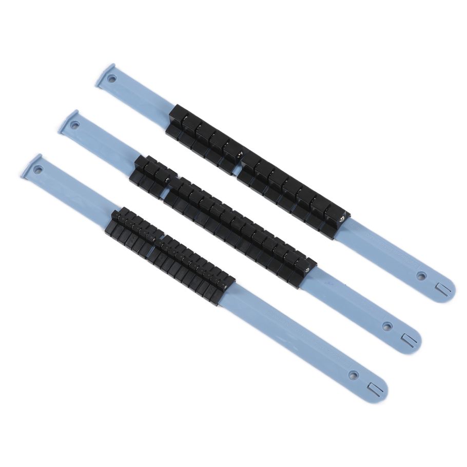 3Pcs ABS Socket Organizer Holder Rail Rack 1/4in 1/2in Repairing Tools