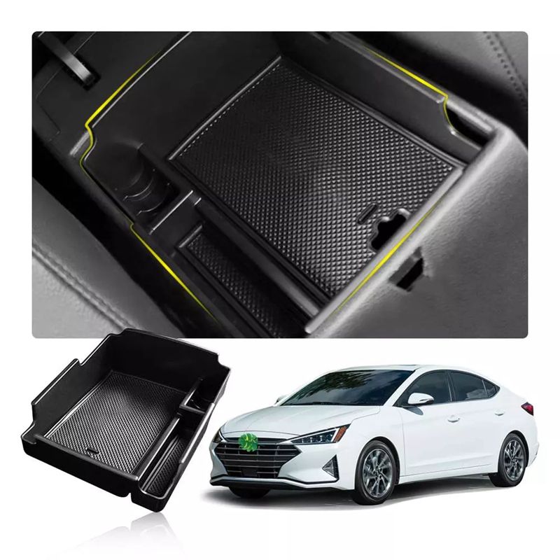 Car Armrest Storage Box for Hyundai Elantra 2019 2020 Central Control Storage Box Auto Interior Accessories Black