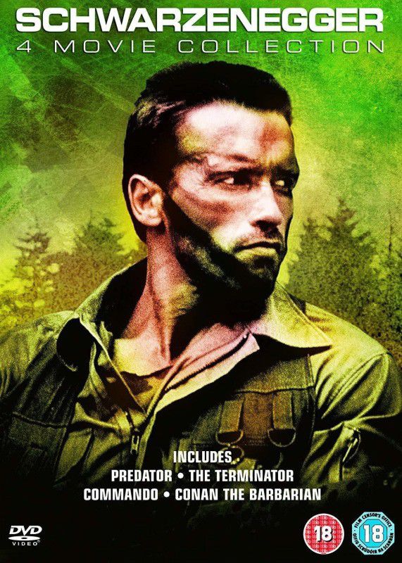 Arnold Schwarzenegger 4 Movie Collection: Predator + The Terminator + Commando + Conan The Barbarian (4-Disc Box Set) (Slipcase Packaging + Fully Packaged Import) (Region 2)  (DVD English)