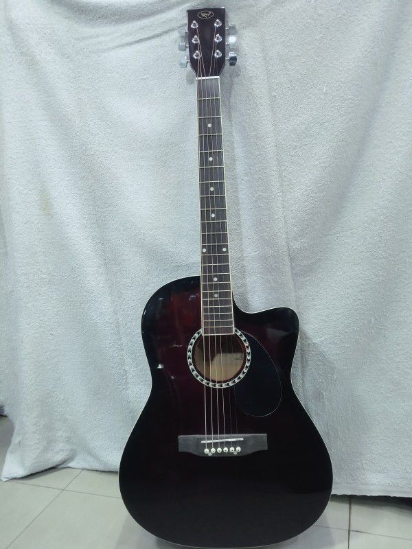 kaps ST-10C Acoustic Guitar Rosewood Rosewood Right Hand Orientation  (Black)