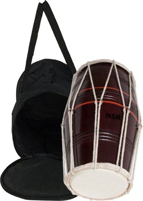 NSR NSRSK02 Rope & Rings Dholak  (Brown)