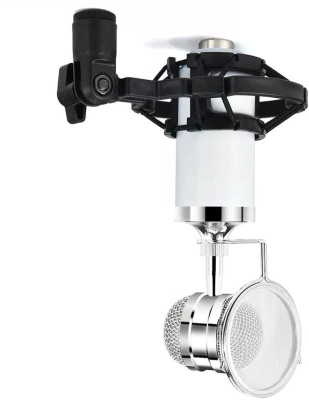Cezo BM-3000 Professional Condenser Microphone Bundle With 3.5 mm Jack- White Microphone