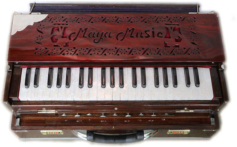 MAYAMUSICALS 3 1/2 Octave Professional 3 1/2 Octave Hand Pumped Harmonium  (Seven Fold Bellow, Bass Reed, Male Reed)