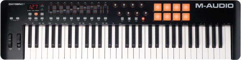 M-Audio Oxygen 61 IV MIDI Controller with Velocity Sensitive Keys and Trigger Pads Plus ProTools Digital Portable Keyboard  (61 Keys)