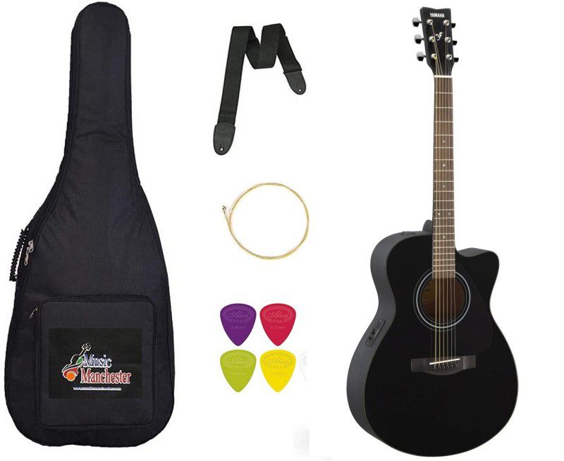 YAMAHA FSX80C Black with Padded Bag, String, Belt, Plectrum Combo Pack Semi-acoustic Guitar Tonewood Rosewood  (Black)