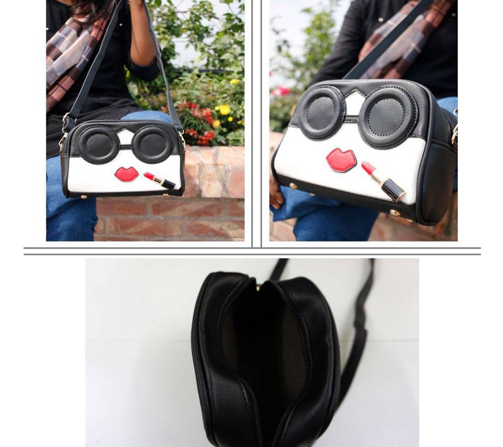 Black and White Red Lip Design Ladies Side Bag 13 - A98