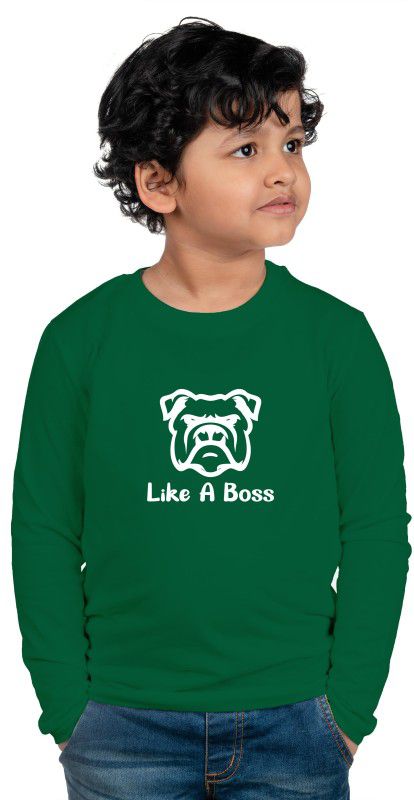 Boys & Girls Solid Cotton Blend T Shirt  (Green, Pack of 1)