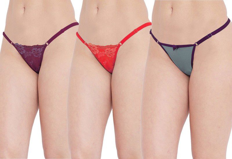 Pack of 3 Women Thong Multicolor Panty