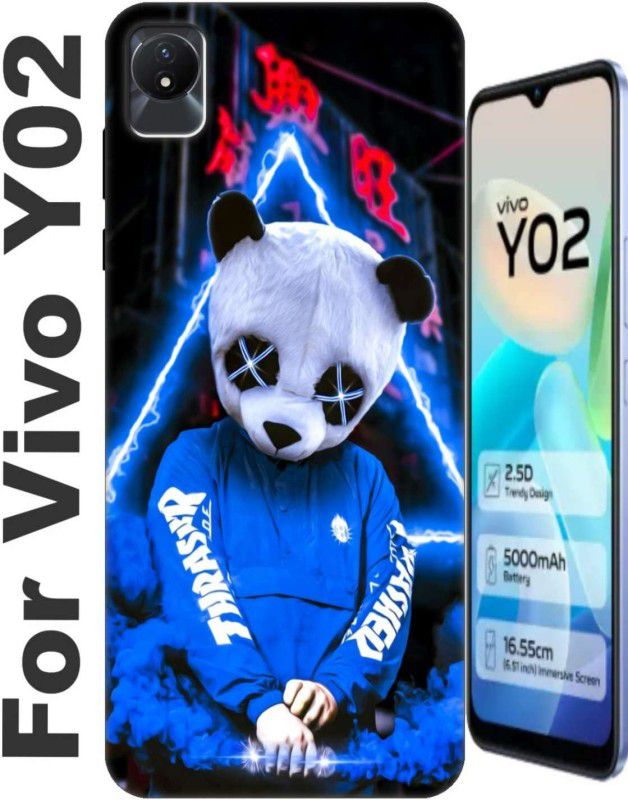 RDcon Back Cover for Vivo Y02 2645  (Blue, White, Silicon, Pack of: 1)
