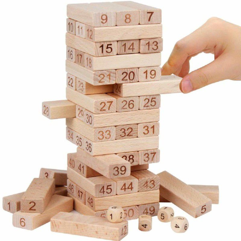 WGMONEY Colour Jenga Blocks Timber Tower Tumbling Game for Kids and Adults, Jenga Game 1 Magic Tricks  (Age: 1)