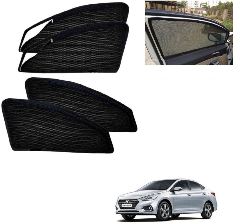 AuTO ADDiCT Side Window, Rear Window Sun Shade For Hyundai Verna Transform  (Black)