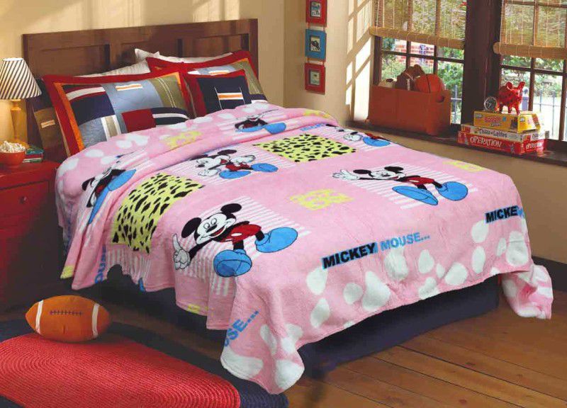 Rhome Printed Double Blanket for Mild Winter  (Polyester, Multicolor)