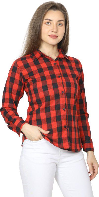 Women Slim Fit Checkered Casual Shirt